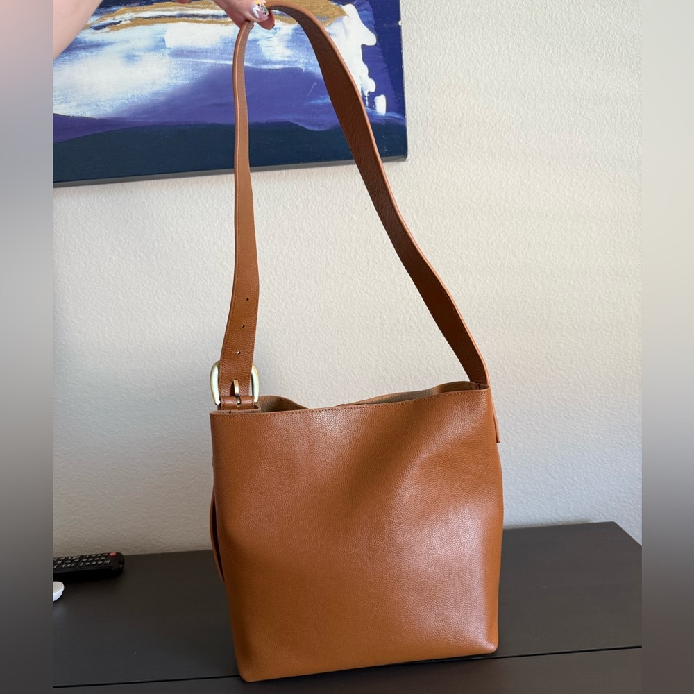 Genuine leather hobo bag